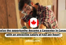 Seize the opportunity: Become a Carpenter in Canada with an attractive salary of $32 per hour!"